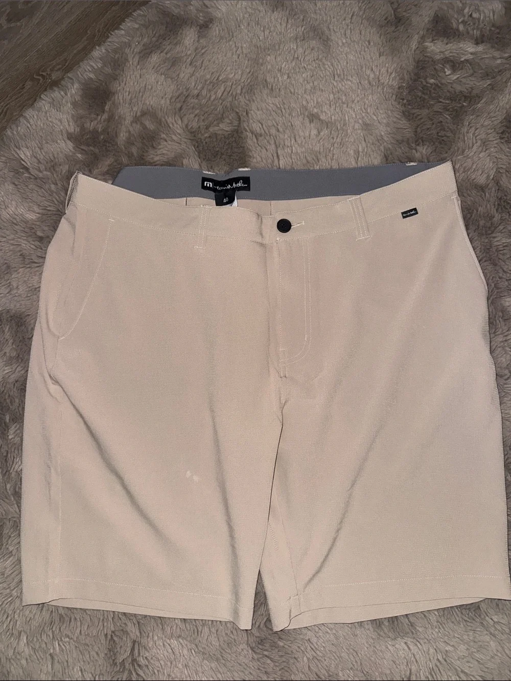 Travis Mathew Men's Light Beige Stretch Chino Shorts